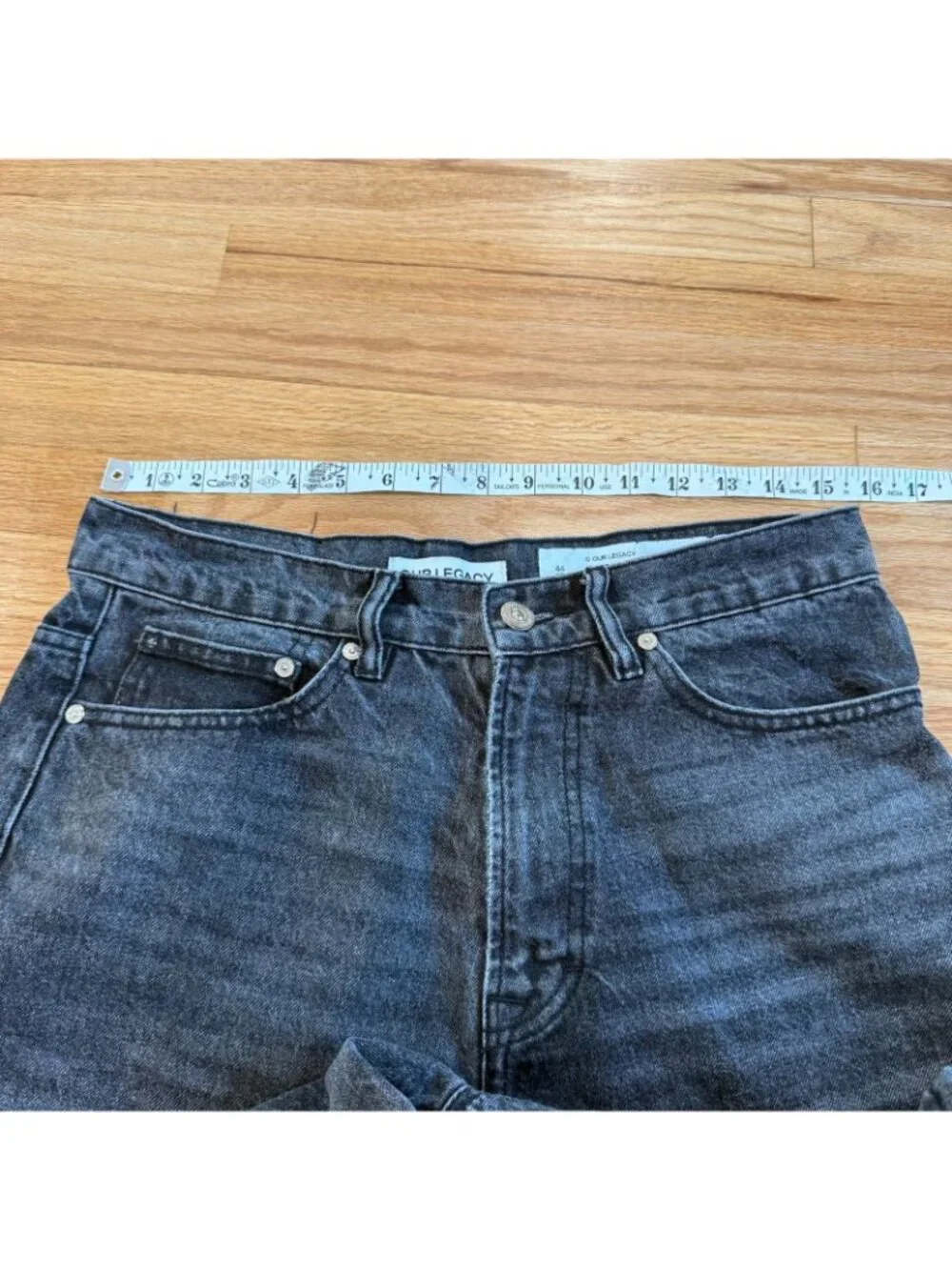 Our Legacy Third Cut Jeans Relaxed Straight Leg Washed Black Denim 30/28
